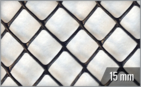 Malla Romboidal Negra 15 x 15 mm